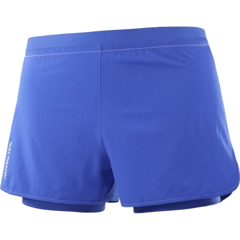 Salomon Cross 2in1 Women's Running Shorts Blue | CA 67B93